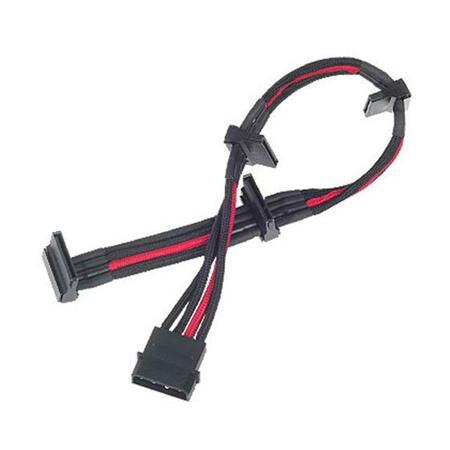 SILVERSTONE 24 Pin 300 mm Power Cable Extender - Black with Red PP07-BTSBR